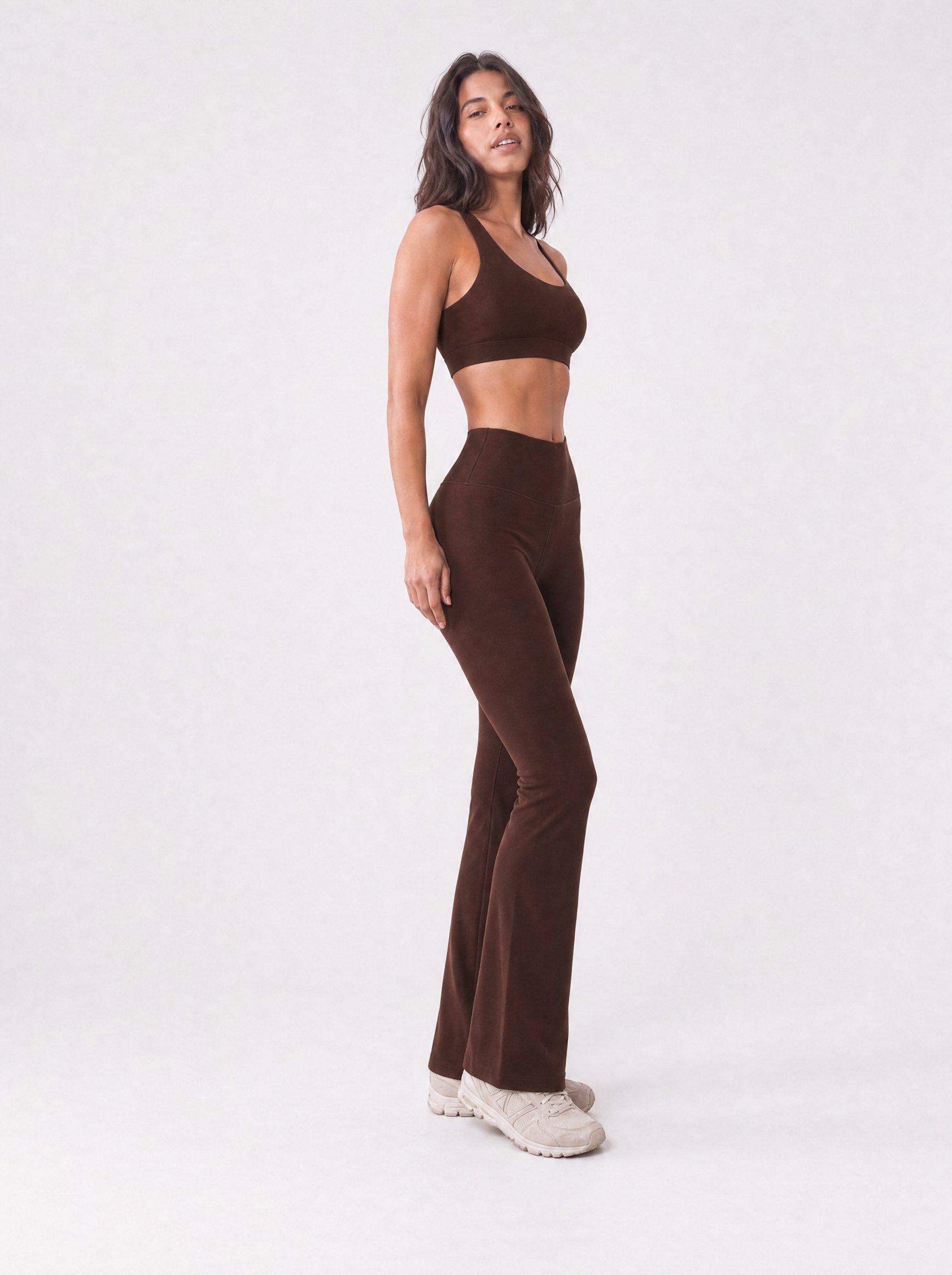 Bio-Stretch-Leggings mit hoher Taille und Schlag