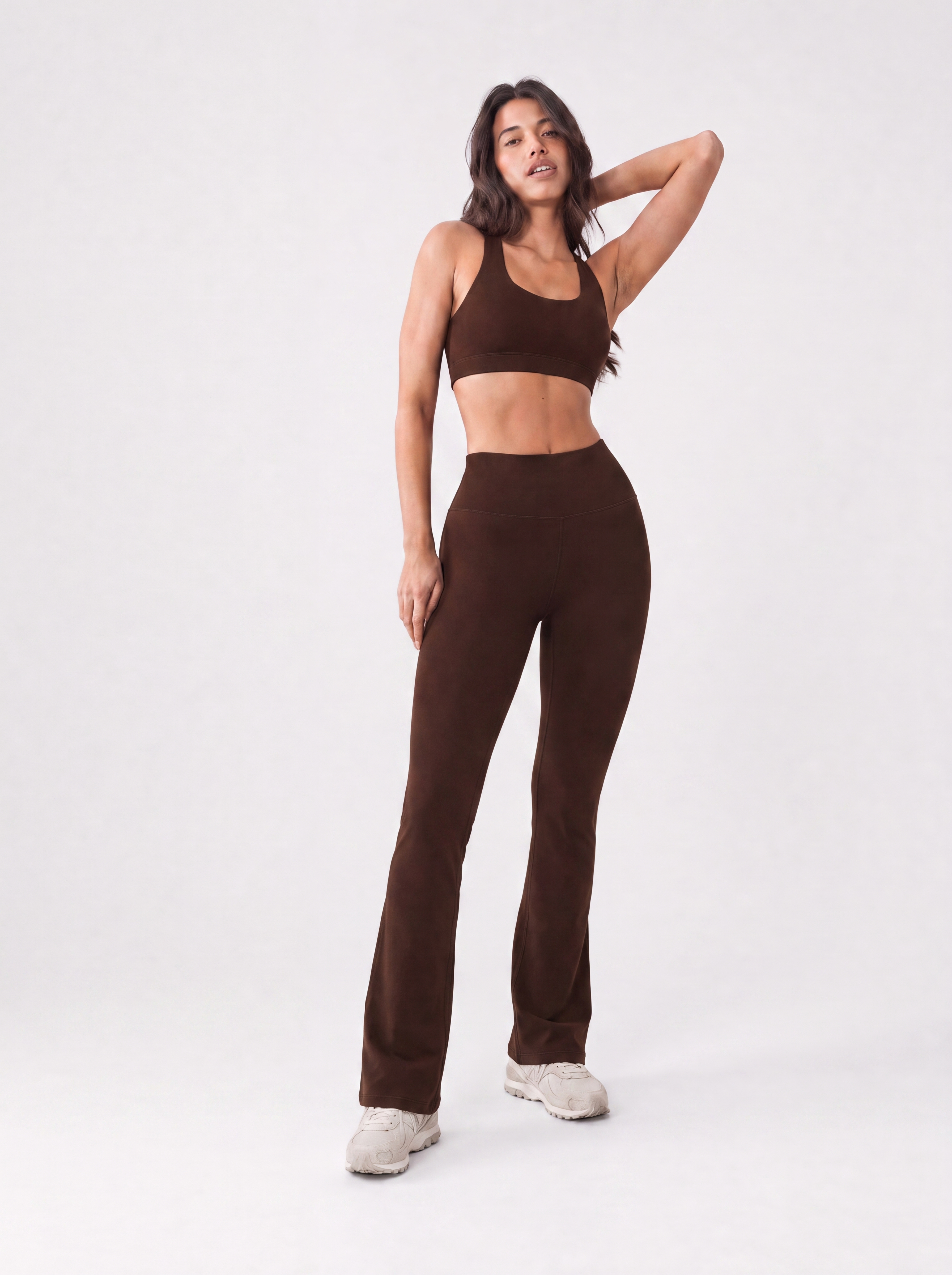 Bio-Stretch-Leggings mit hoher Taille und Schlag
